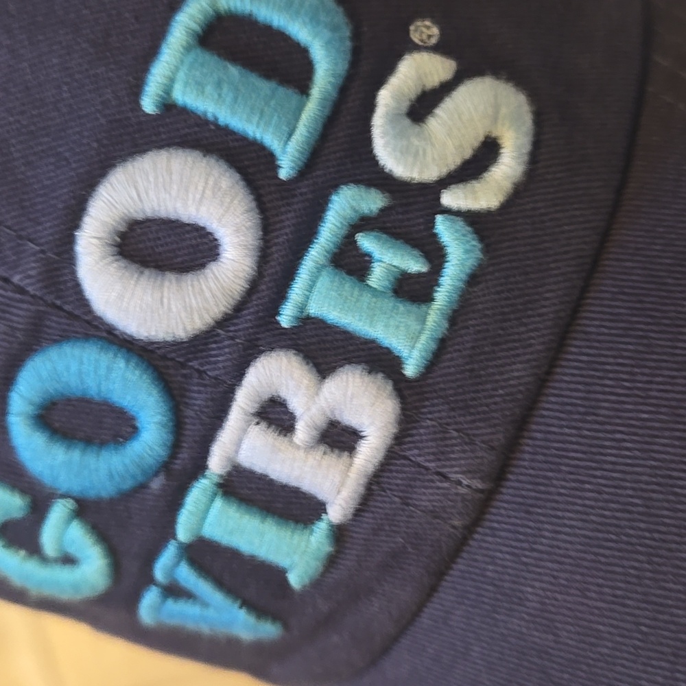 New Life Is Good Darkest Blue "Good Vibes" Brian Wilson Tribute Embroidered Hat - Picture 4 of 9